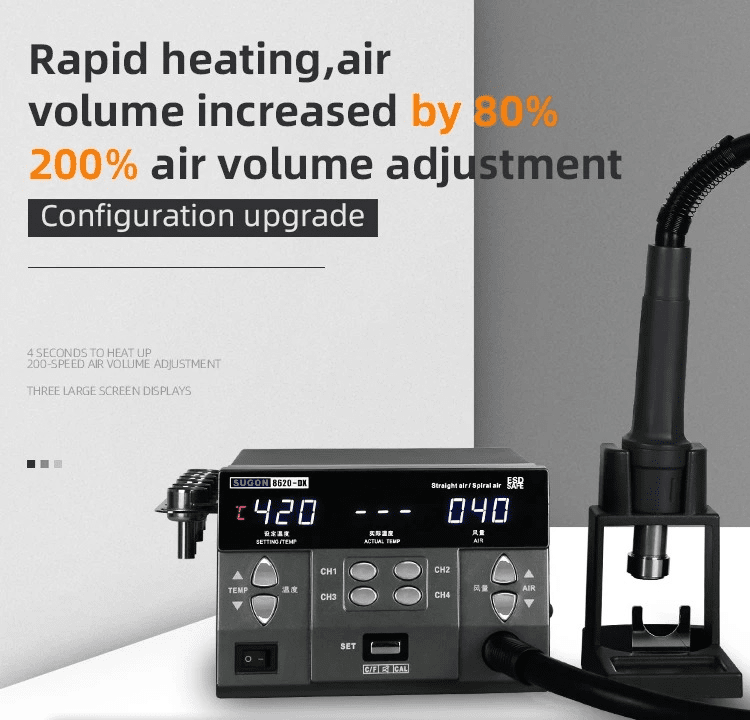 SUGON 8620DX PRO Hot Air Rework Station 1300W - Image 10