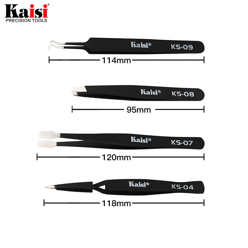 14pcs ESD Tweezers set stainless steel Precision Repair Tweezers for Electronic Mobile Phone Repair Tools Kit blackhead removal 4