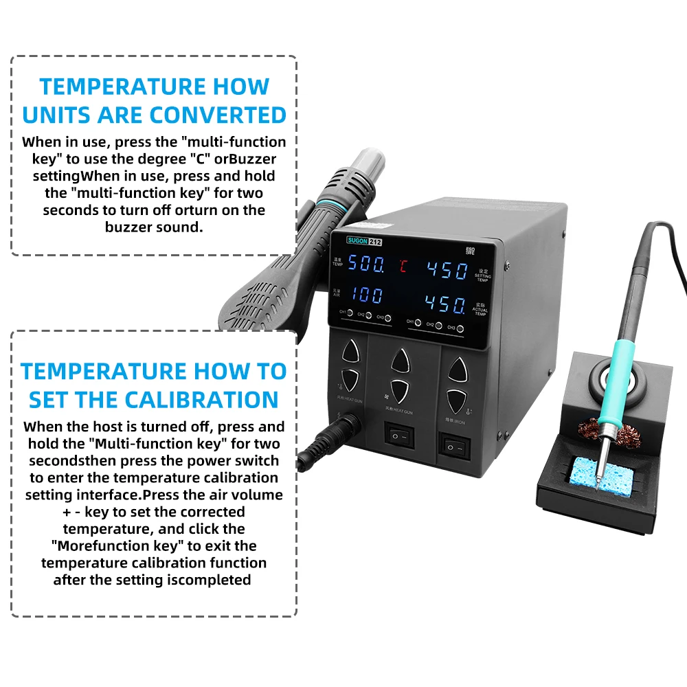 SUGON 212 Soldering 2 in 1 Station with Heat Gun 4